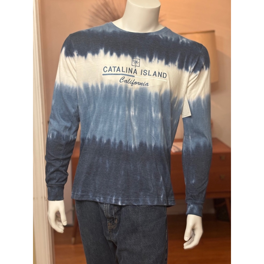 Men's Ragwear USA T-Shirt Size M Blue Tie Dye Long Sleeve